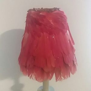 Red Feather n Stone Lamp Shade